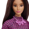 Barbie Fashionistas Doll 188 Curvy Pink & Black Checkered Dress New
