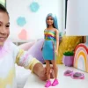 Barbie Fashionistas Doll with Blue Hair and Rainbow Top New