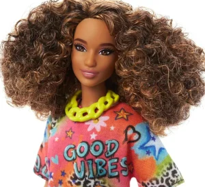 Barbie Fashionistas Doll with Curly Hair and Graffiti T Shirt Best