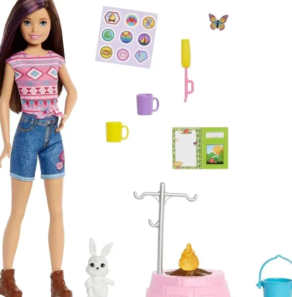 Barbie Skipper Camping Doll Set Inc Easter Bunny Clearance