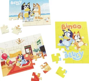 Games and Puzzles Bluey 3 Wood Puzzles Jigsaw Bundle Sale