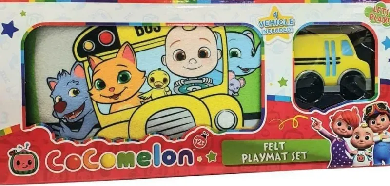 cocomelon_felt_playmat_se_1.webp Cocomelon Felt Playmat Set Inc Bus Vehicle Hot
