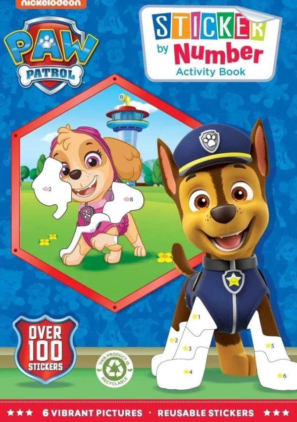 Paw Patrol Chase Sticker By Number Activity Book Outlet