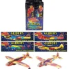 Fun Stationery/Gags and Jokes Super Hero Flying Plane Gliders Party Bag Fillers Pack of 4& x29; Clearance