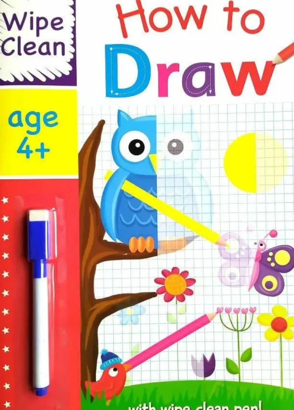 Art and Crafts Wipe Clean HOW TO DRAW Book with PEN Hot